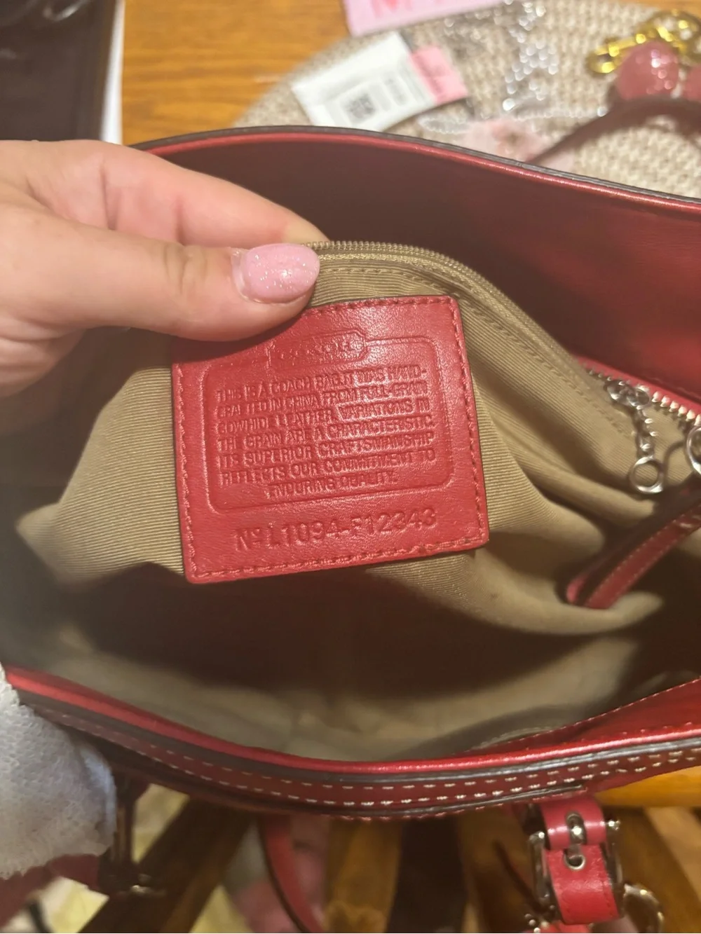 Vintage Coach Gallery East West Tote in Cherry Red